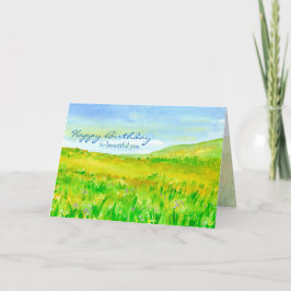 Tarjeta Wildflower Meadow Prairie Feliz cumpleaños
