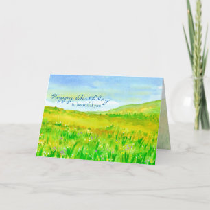 Tarjeta Wildflower Meadow Prairie Feliz cumpleaños
