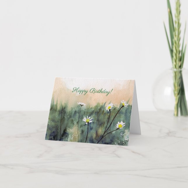 Tarjeta Wildflower Watercolor art Greeting Card (Anverso)