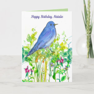Tarjeta Wildflowers conocidos de encargo del Bluebird del