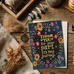Tarjeta Wildflowers Trendy Gracias Viaje Inespiritual