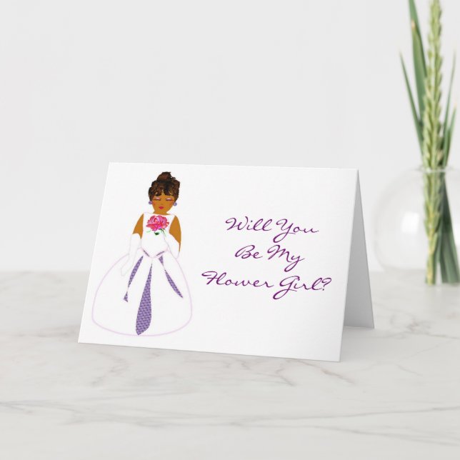 Tarjeta "Will Be My Flower Girl" - Personalizable (Anverso)