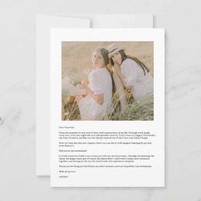 Tarjeta Will You Be My Bridesmaid Arch Photo Calendar Card (Anverso)