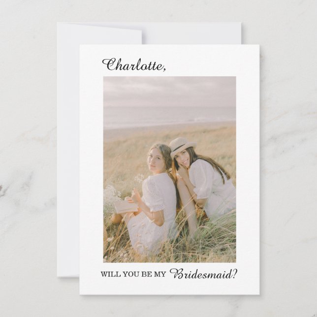 Tarjeta Will You Be My Bridesmaid Information Card (Anverso)