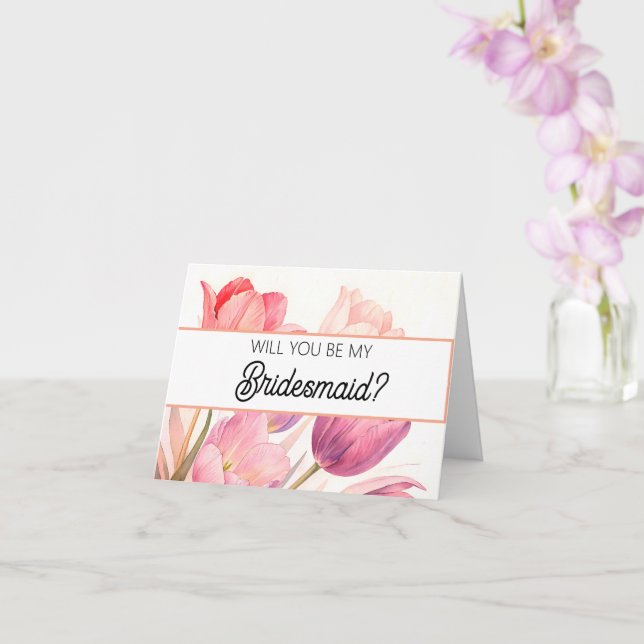 Tarjeta Will you be my Bridesmaid proposal card (Orquídea)