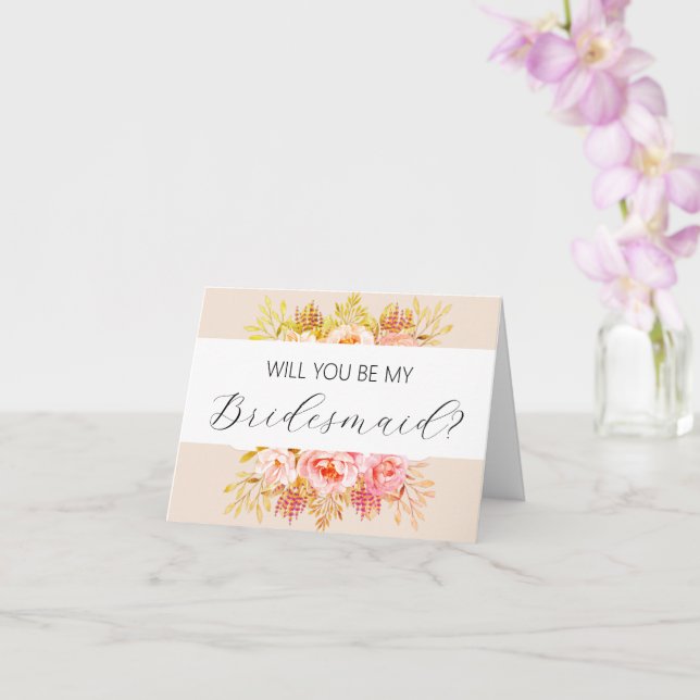 Tarjeta Will you be my Bridesmaid proposal card (Orquídea)