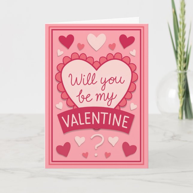 Tarjeta Will You Be My Valentine Greeting (Anverso)