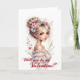 Tarjeta Will You Be My Valentine – Romantic Art Print