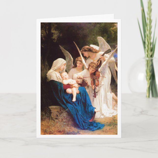 Tarjeta William-Adolphe Bouguereau CANCIÓN DE ÁNGEL 1881  (Anverso)