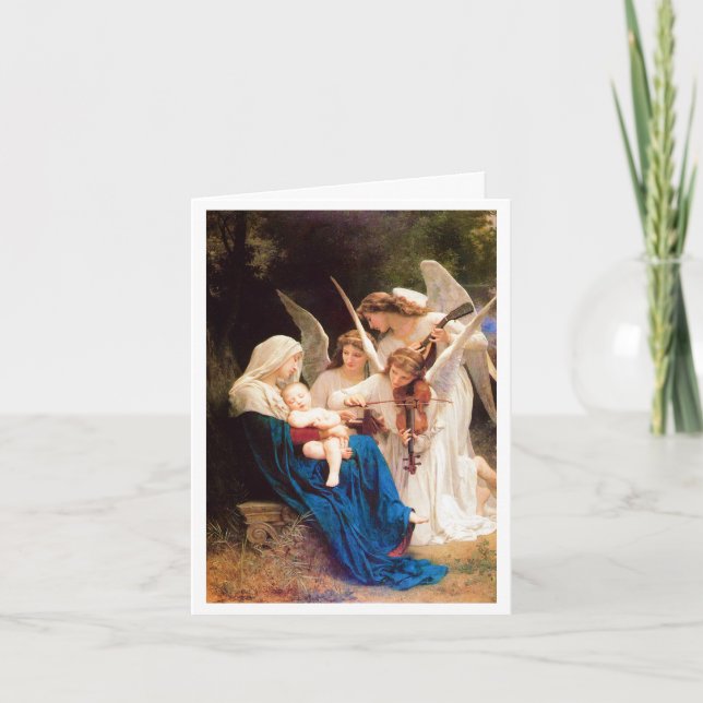 Tarjeta William-Adolphe Bouguereau CANCIÓN DE LOS ÁNGELES  (Anverso)