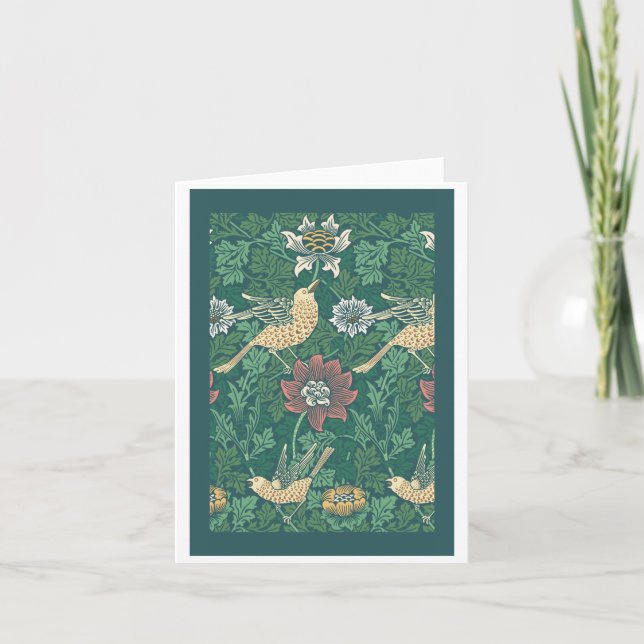 Tarjeta William Morris 'Ave y Anemone Chintz' (Anverso)