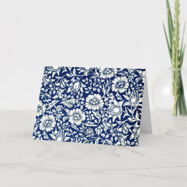 Tarjeta William Morris - Blue Mallow patrón floral (Anverso)