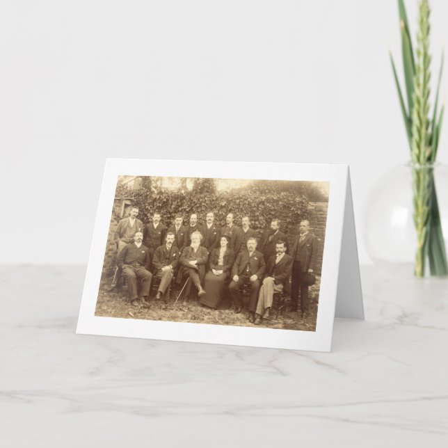 Tarjeta William Morris, fotografiado con el personal en (Anverso)