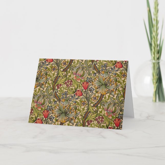 Tarjeta William Morris Golden Lily Antique (Anverso)