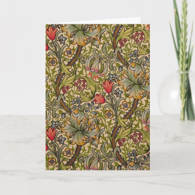 Tarjeta William Morris Golden Lily Antique (Anverso)