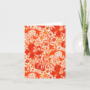 Tarjeta William Morris Iris y Lily, Naranja mandarín