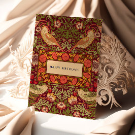 Tarjeta William Morris Strawberry Thief Birthday Card