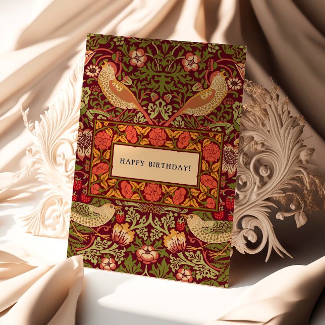 Tarjeta William Morris Strawberry Thief Birthday Card (Subido por el creador)