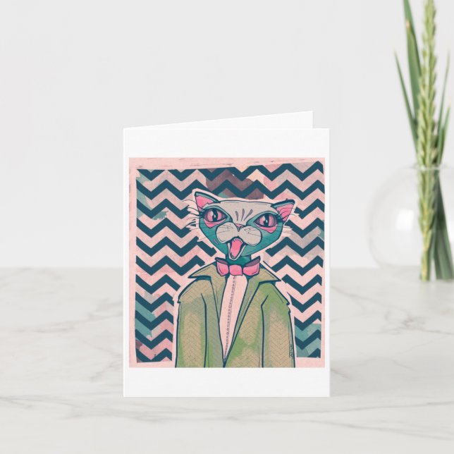 Tarjeta William The Cat Pegatina (Anverso)