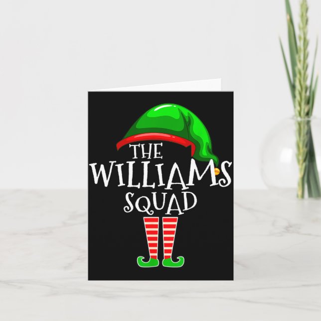 Tarjeta Williams Family Name Squad Matching Group Elf Chri (Anverso)