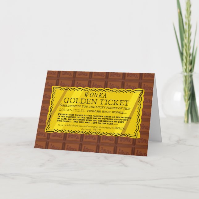 Tarjeta Willy Wonka Golden Ticket (Anverso)