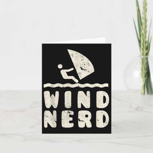 Tarjeta Wind Nerd Funny Windsurfer Hobby Beach (Anverso)