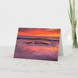 Tarjeta Windansea Beach Red Sunset