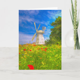 Tarjeta Windmill Meadow Art