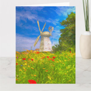 Tarjeta Windmill Meadow Art