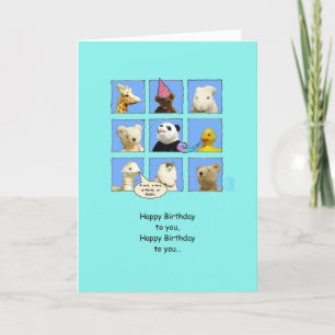 Tarjeta Windows para animales de cumpleaños pandém