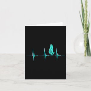 Tarjeta Windsurfer Heartbeat Ekg Pulse Water Sport Windsur