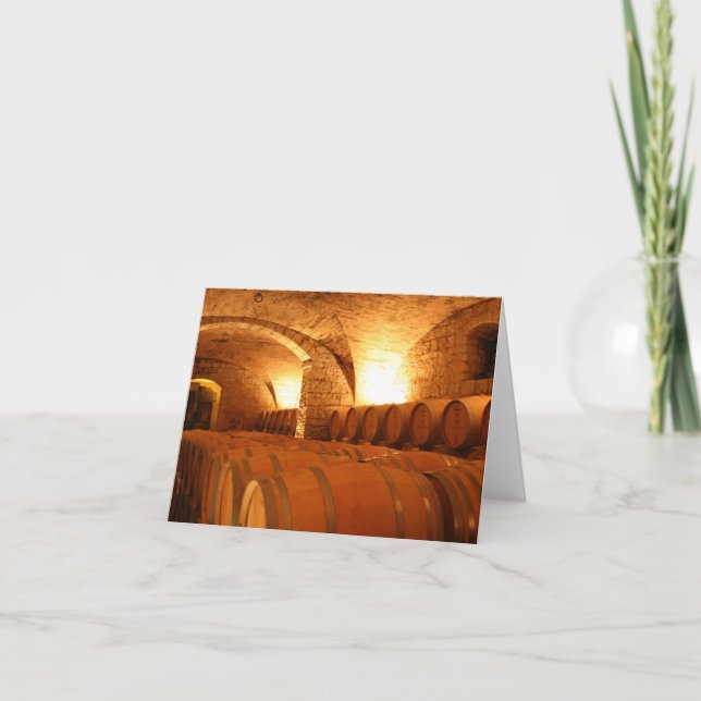 Tarjeta Wine Barrel Greeting Card (Anverso)