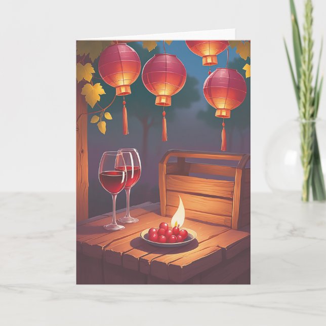 Tarjeta Wine Birthday Wishes (Anverso)
