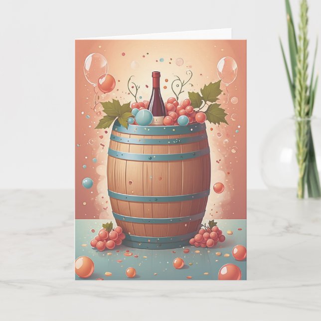 Tarjeta Wine Birthday Wishes (Anverso)