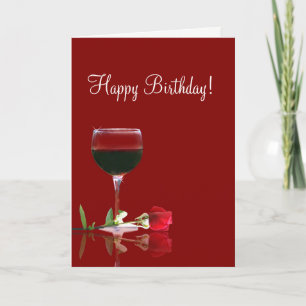 Tarjeta Wine Happy Birday Friend Card