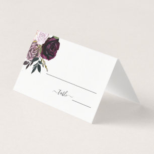 Tarjeta Wine Plum Mauve Boda Floral Mesa Casitas