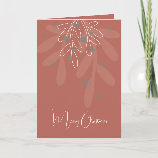 Tarjeta Wine red Christmas holidays abstract floral (Anverso)