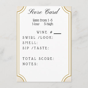Tarjeta Wine Score
