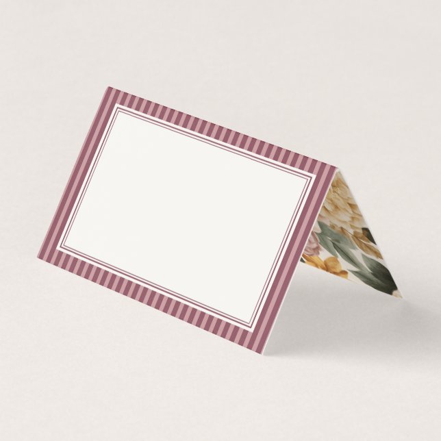 Tarjeta Wine Vineyard Club Old Money Striped Place Cards (Anverso)