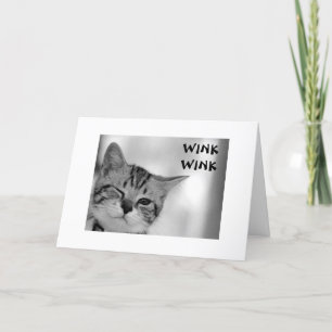 TARJETA WINK WINK - KITTEN ENVIANDO FLIRS PARA EL CUMPLEAÑ