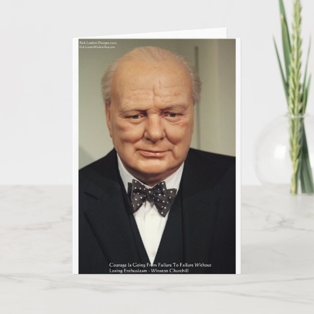 Tarjeta Winston Churchill Failure Wisdom Cita regalos (Anverso)