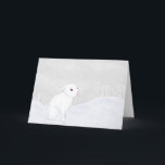 Tarjeta Winter Bunny Folded Card<br><div class="desc">White bunny catches snowflakes</div>