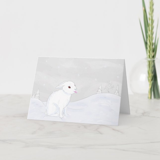 Tarjeta Winter Bunny Folded Card (Anverso)