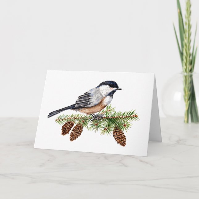 Tarjeta Winter Chickadee (Anverso)