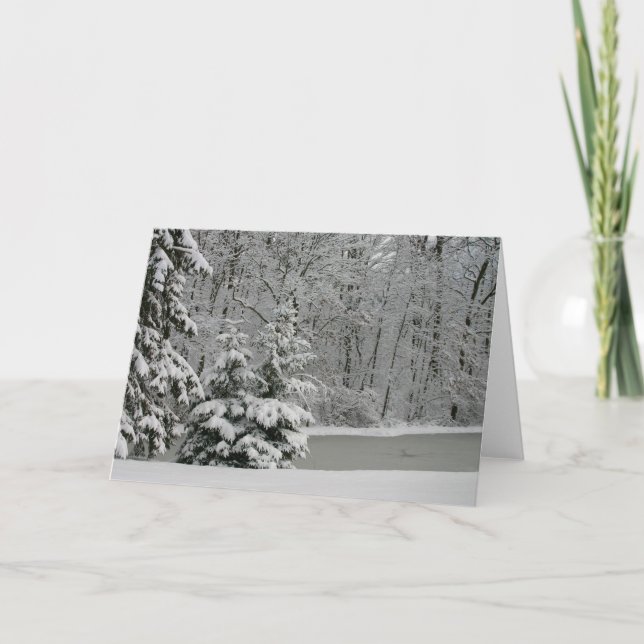 Tarjeta Winter Evergreens Notecard (Anverso)