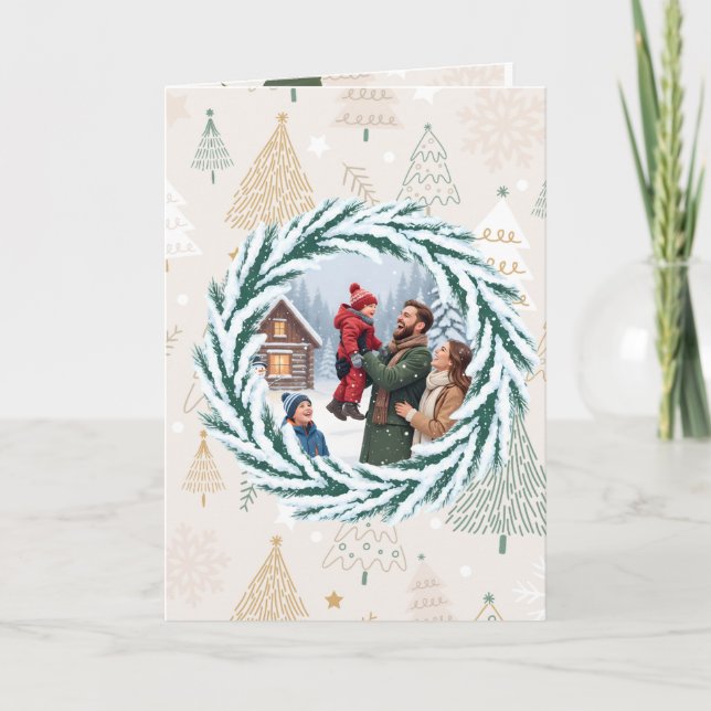 Tarjeta Winter Family Moments – Snowy Invitation Card" (Anverso)