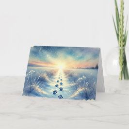 Tarjeta Winter Pet Sympathy Watercolor Card