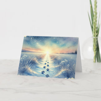 Tarjeta Winter Pet Sympathy Watercolor Card