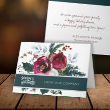 Winter Red Peonies Season's Greetings Corporate