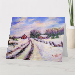 Tarjeta Winter Road original paisaje Art Greeting Card